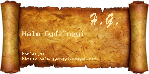 Halm Gyöngyi névjegykártya